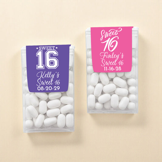 Sweet 16 Personalized Tic Tac Mints (Set of 12)