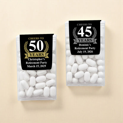 Cheers To # Years Personalized Tic Tac Mints (Set of 12)