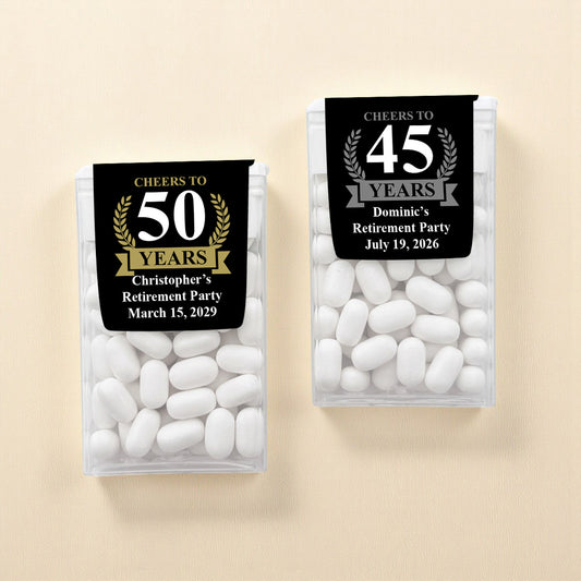 Cheers To # Years Personalized Tic Tac Mints (Set of 12)