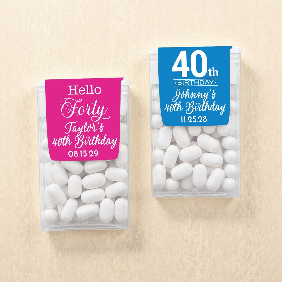 40th Birthday Personalized Tic Tac Mints (Set of 12)