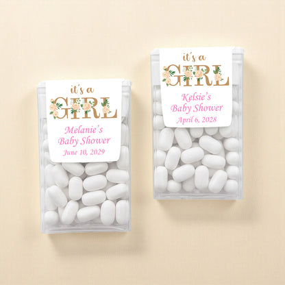 It's A Girl Personalized Tic Tac Mints (Set of 12)