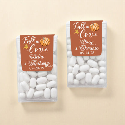 Fall In Love Pumpkin Personalized Tic Tac Mints (Set of 12)