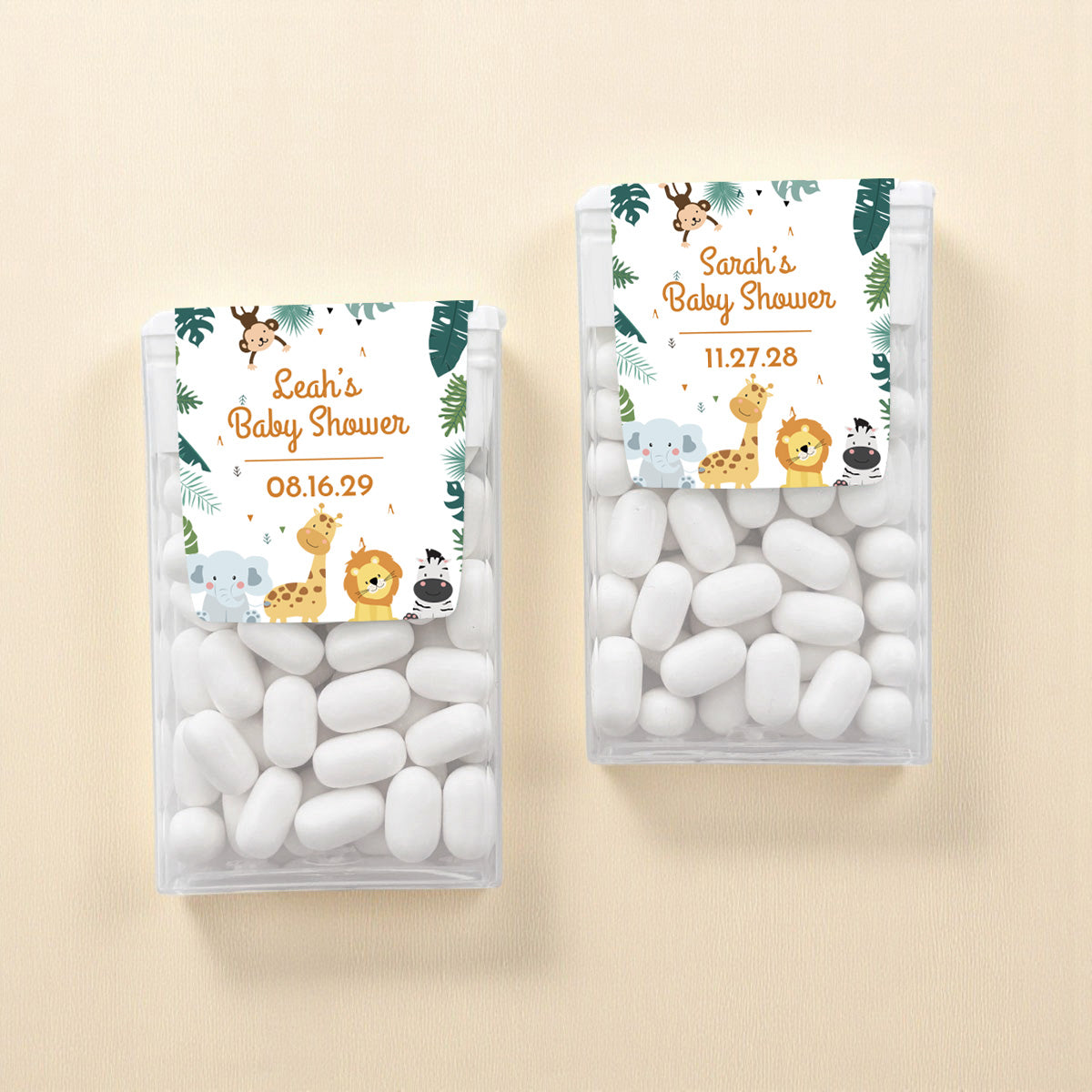 Safari Baby Shower Personalized Tic Tac Mints (Set of 12)
