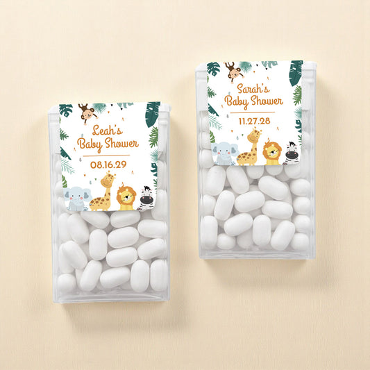 Safari Baby Shower Personalized Tic Tac Mints (Set of 12)