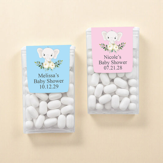 Baby Elephant Personalized Tic Tac Mints (Set of 12)