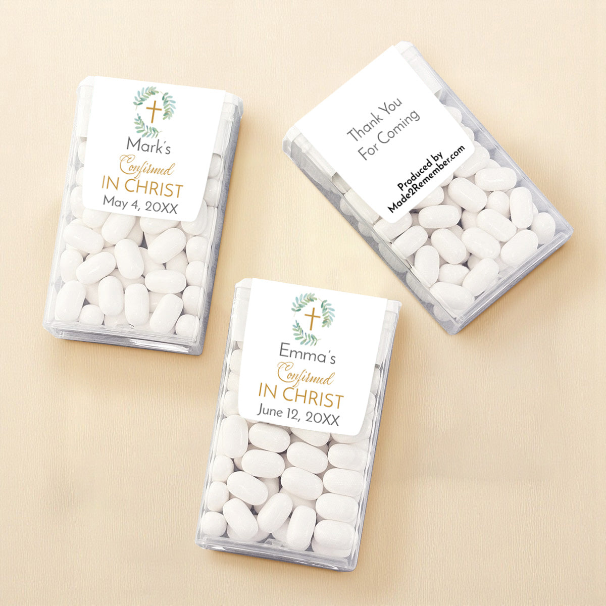 Confirmed In Christ Personalized Tic Tac Mints (Set of 12)