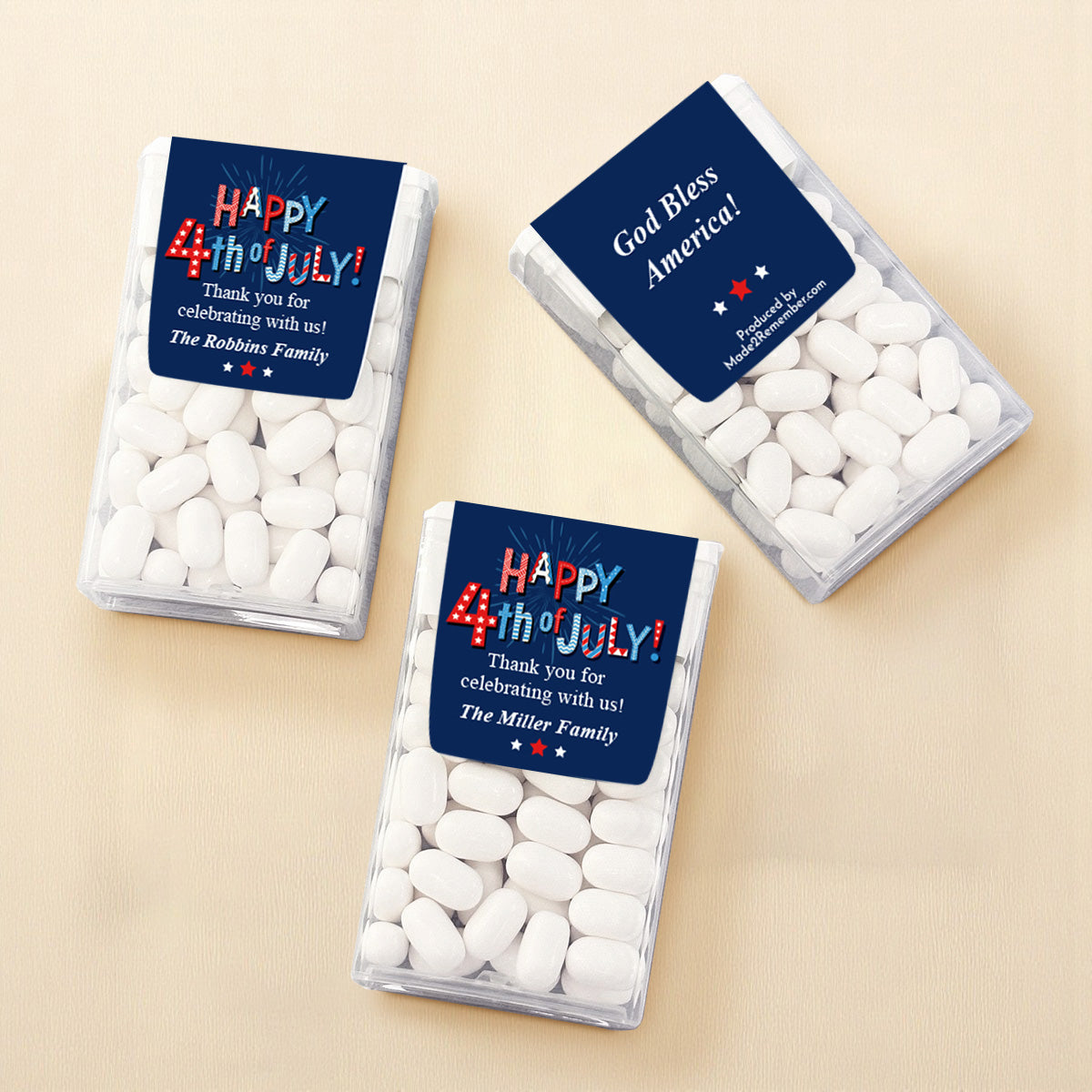 Happy 4th Of July Personalized Tic Tac Mints (Set of 12)