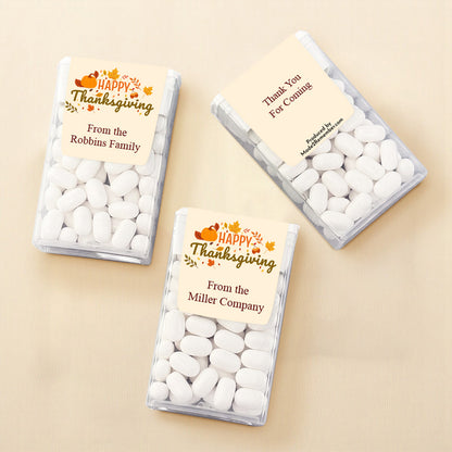 Happy Thanksgiving Personalized Tic Tac Mints (Set of 12)