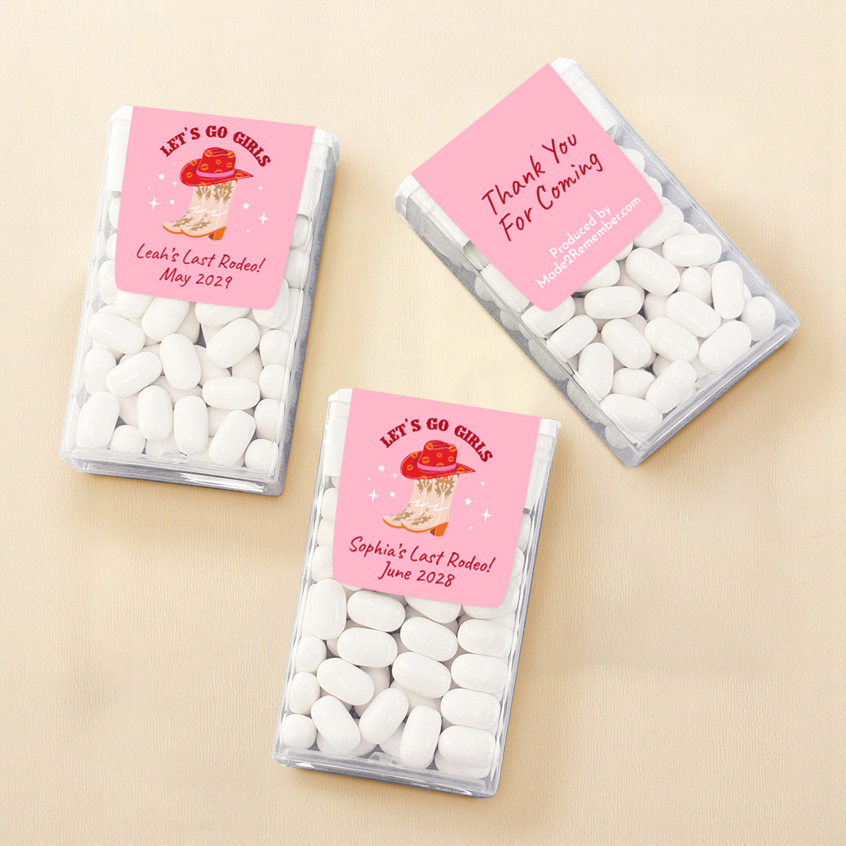 Cowgirl Personalized Tic Tac Mints (Set of 12)