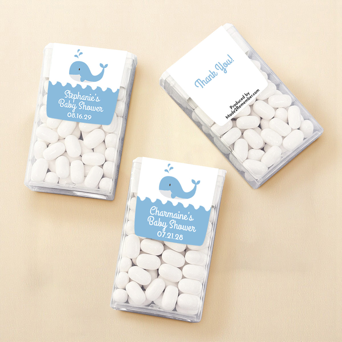 Baby Whale Personalized Tic Tac Mints (Set of 12)