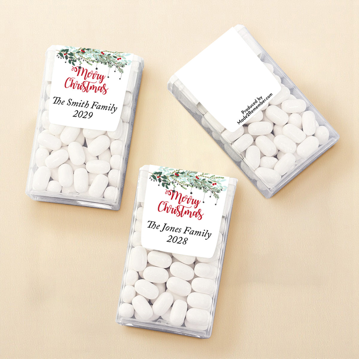 Merry Christmas Personalized Tic Tac Mints (Set of 12)