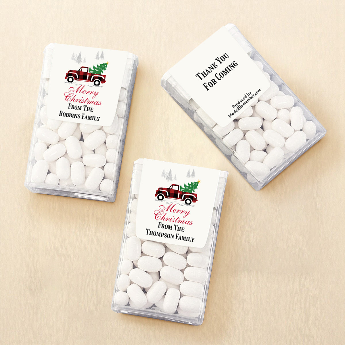 Christmas Red Truck Personalized Tic Tac Mints (Set of 12)