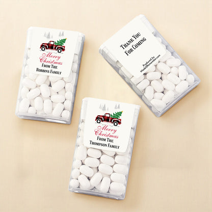 Christmas Red Truck Personalized Tic Tac Mints (Set of 12)