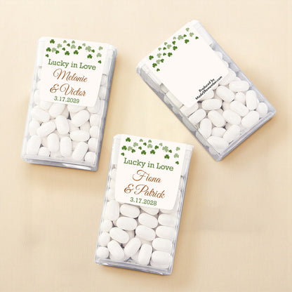 Irish Shamrock Confetti Personalized Tic Tac Mints (Set of 12)