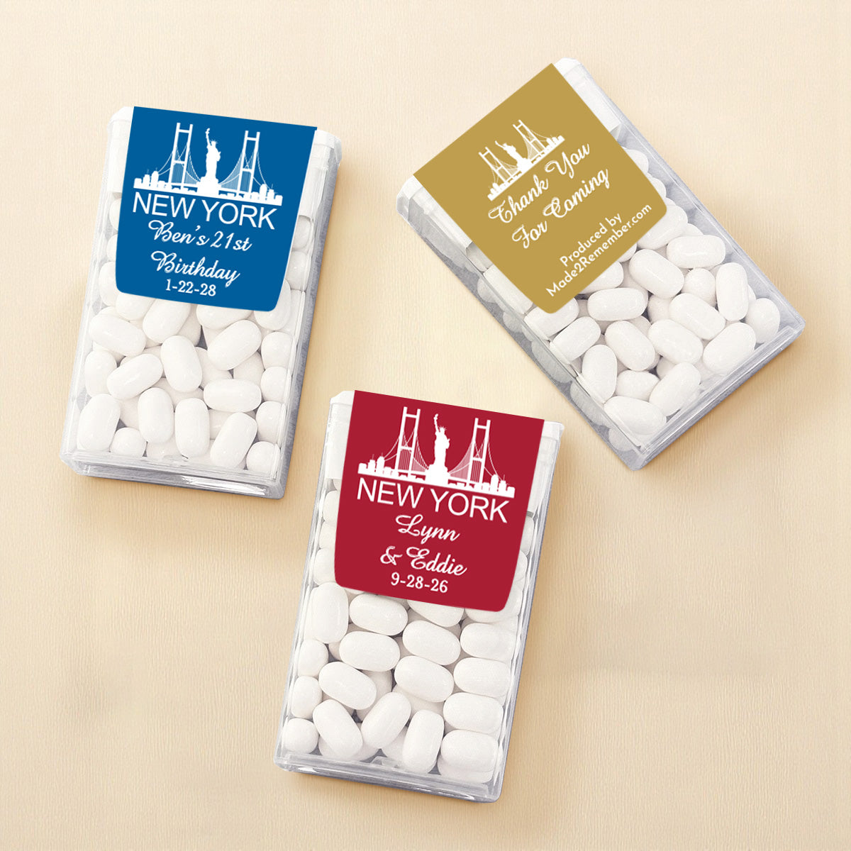 New York Personalized Tic Tac Mints (Set of 12)