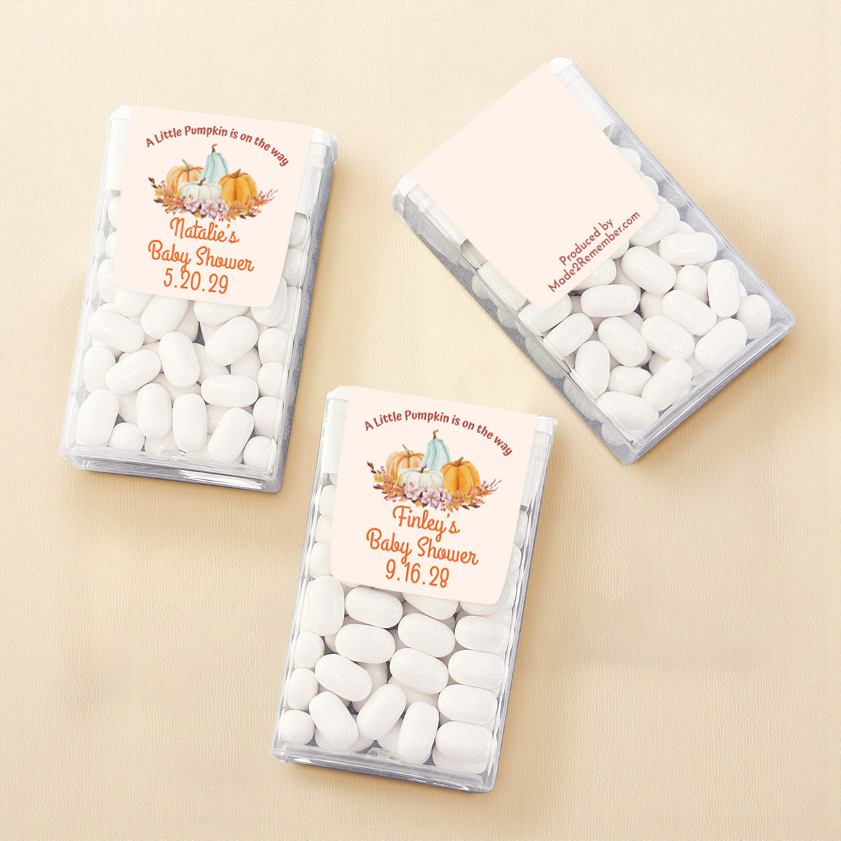 A Little Pumpkin Is On The Way Personalized Tic Tac Mints (Set of 12)