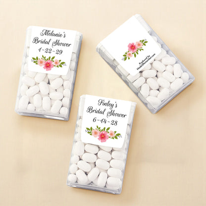 Floral Bridal Shower Personalized Tic Tac Mints (Set of 12)