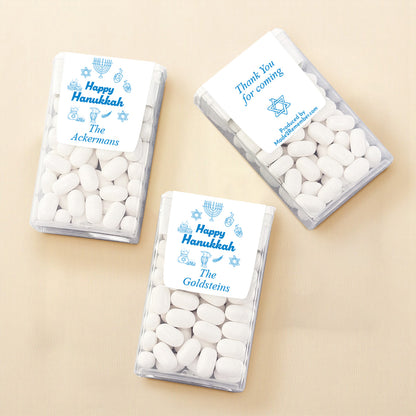 Happy Hanukkah Drawing Personalized Tic Tac Mints (Set of 12)