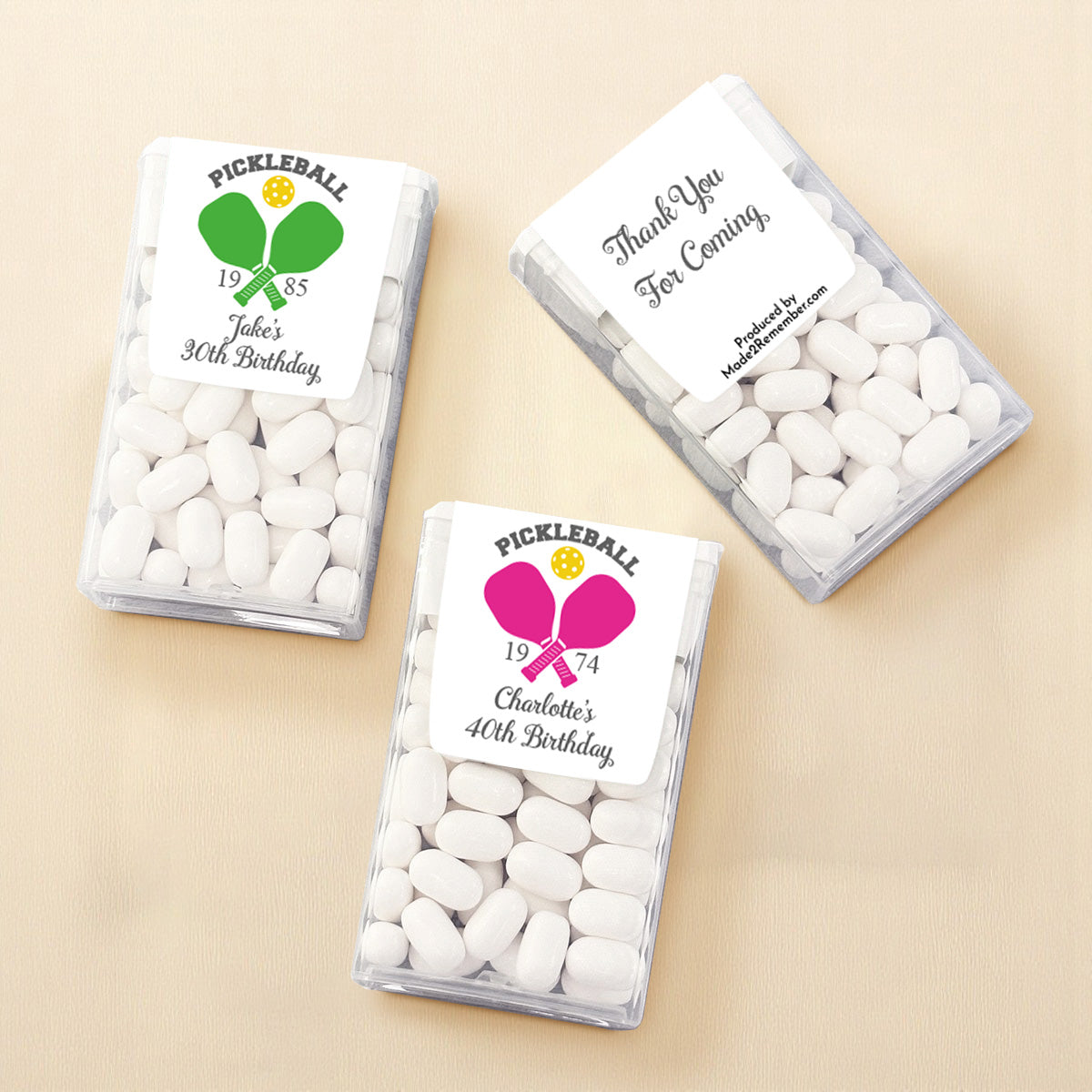 Pickleball Personalized Tic Tac Mints (Set of 12)