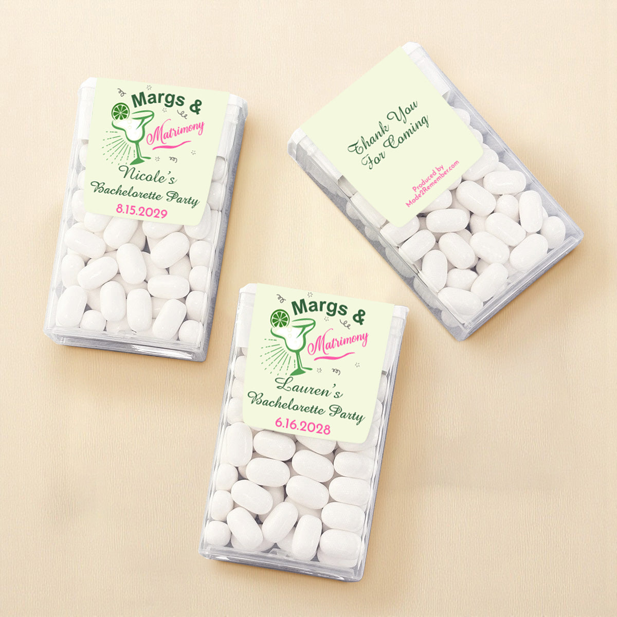 Margs & Matrimony Personalized Tic Tac Mints (Set of 12)