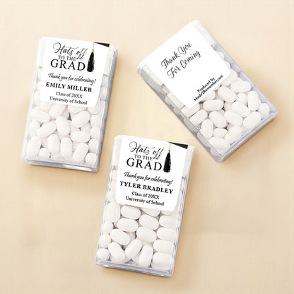 Hats Off The Grad Personalized Tic Tac Mints (Set of 12)