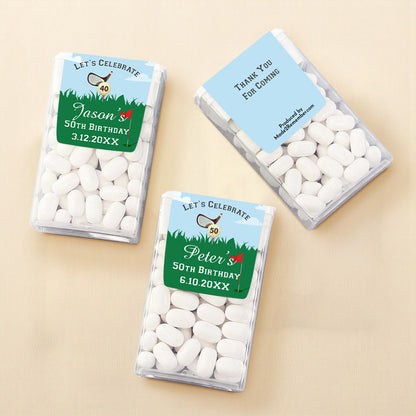Golf Birthday Party Personalized Tic Tac Mints (Set of 12)