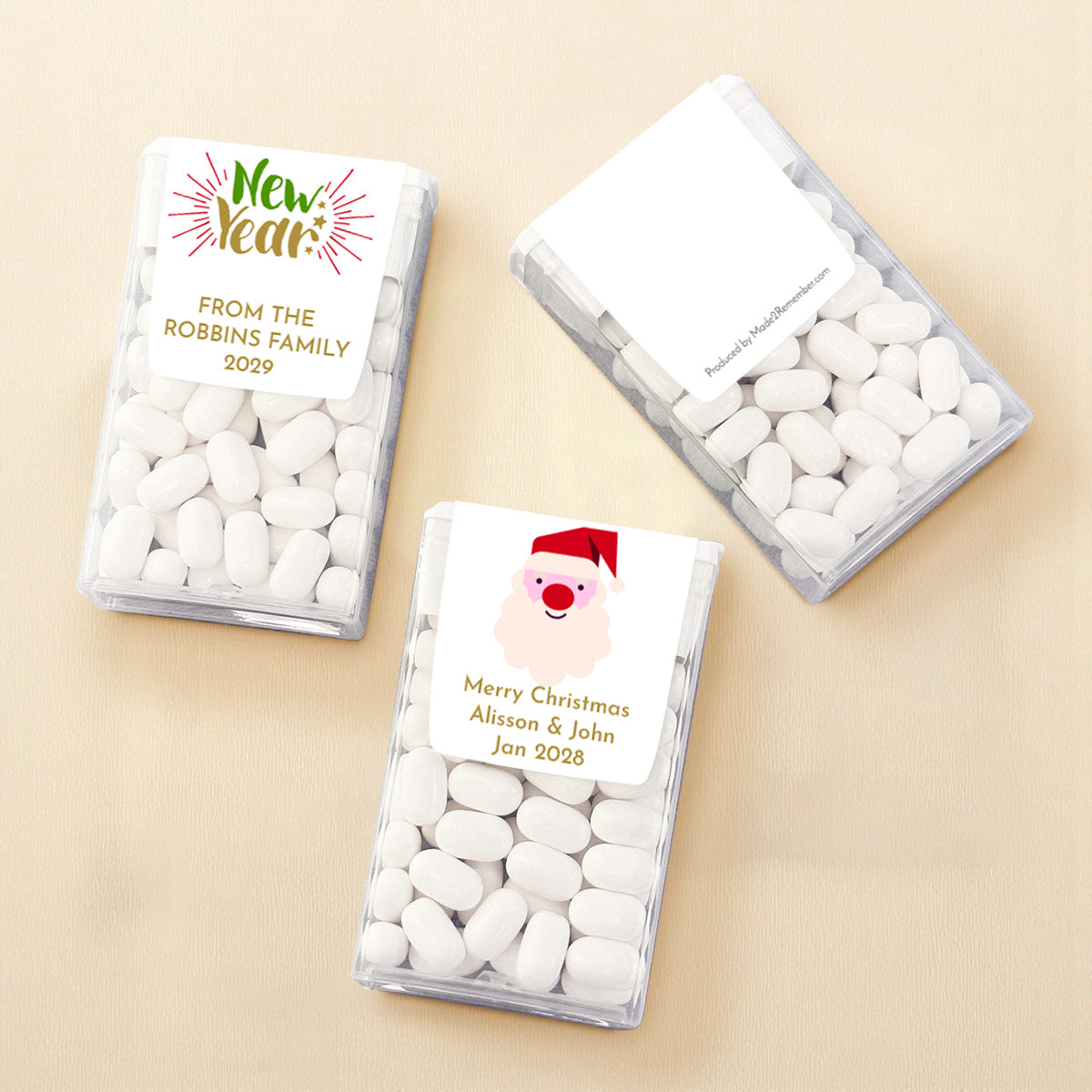 Holiday Christmas Personalized Tic Tac Mints (Set of 12)