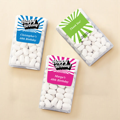 Happy Birthday Personalized Tic Tac Mints (Set of 12)