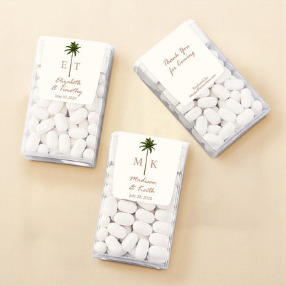 Palm Tree Monogram Personalized Tic Tac Mints (Set of 12)