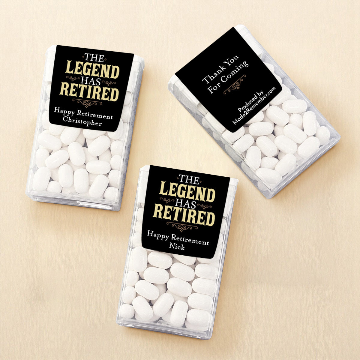 The Legend Has Retired Personalized Tic Tac Mints (Set of 12)