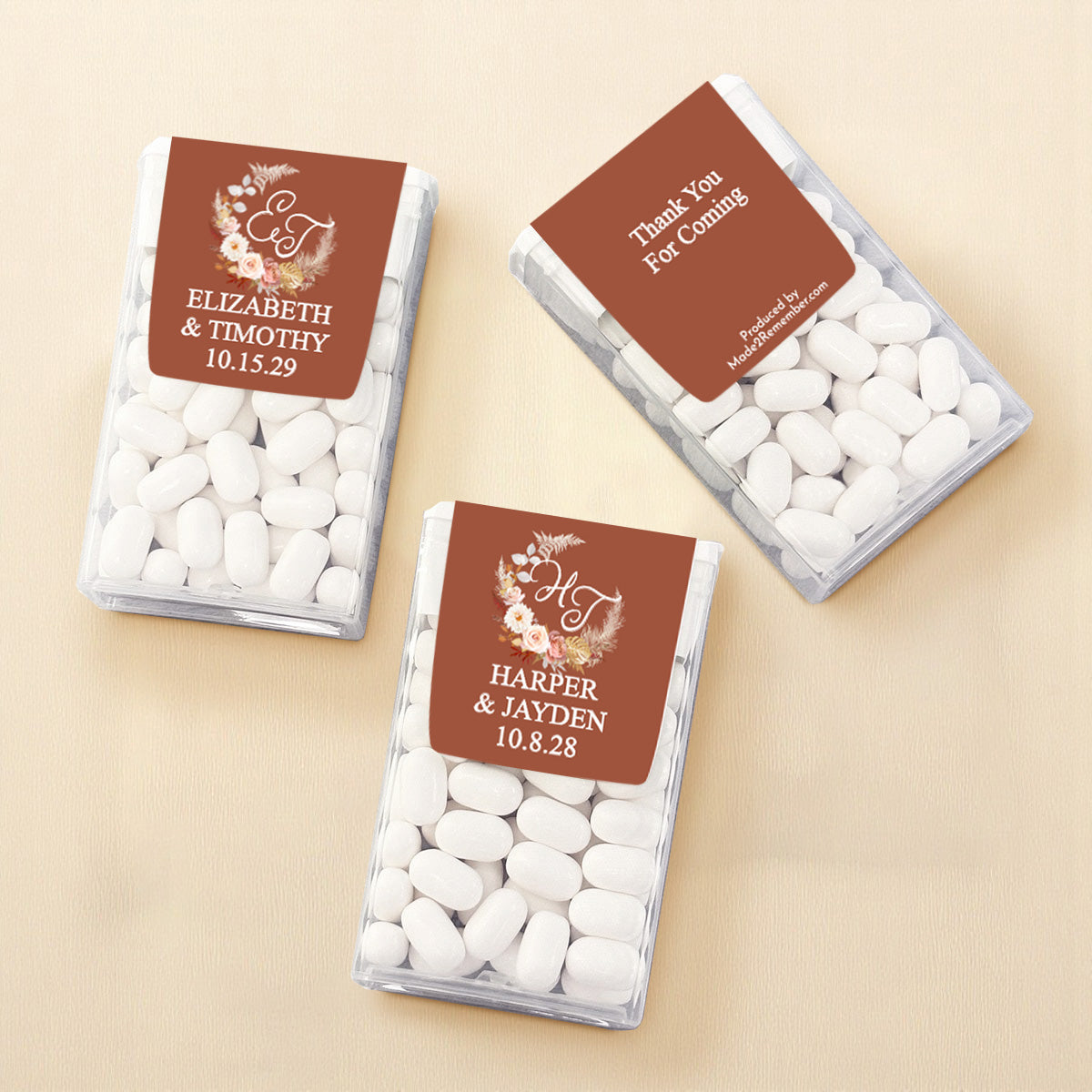 Fall Wreath Personalized Tic Tac Mints (Set of 12)
