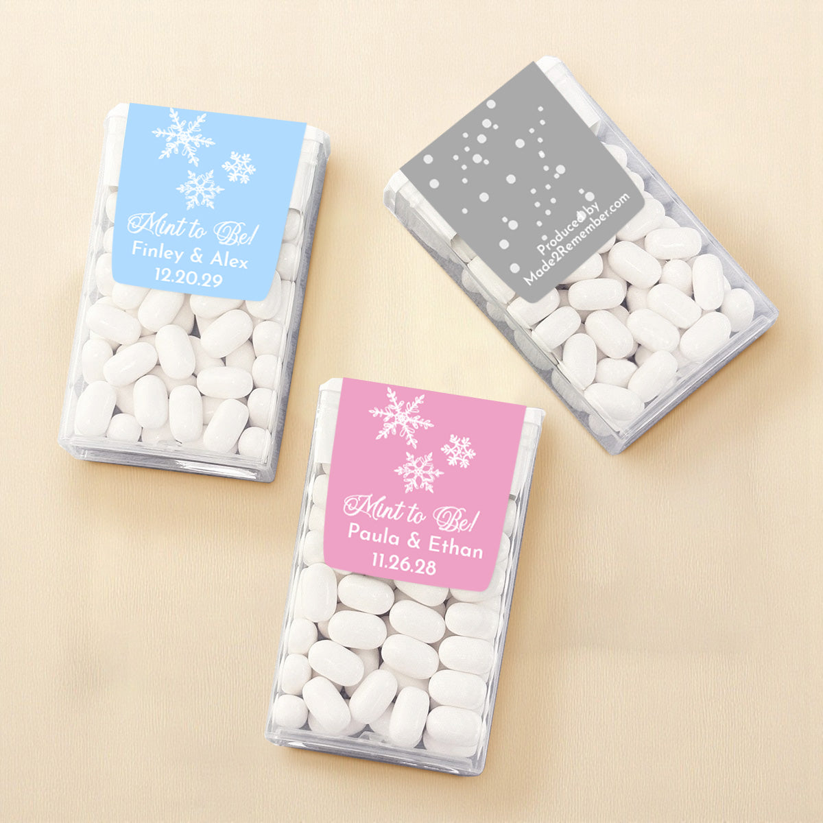 Snowflakes Personalized Tic Tac Mints (Set of 12)