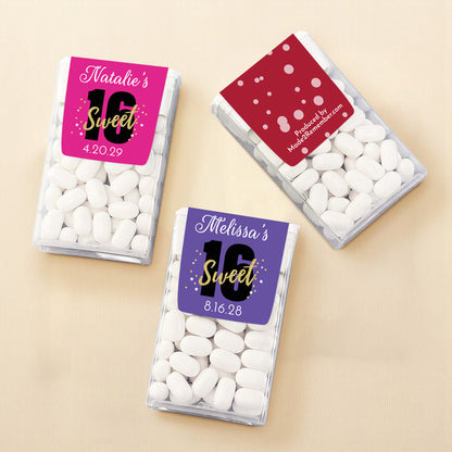 Sweet 16 Personalized Tic Tac Mints (Set of 12)