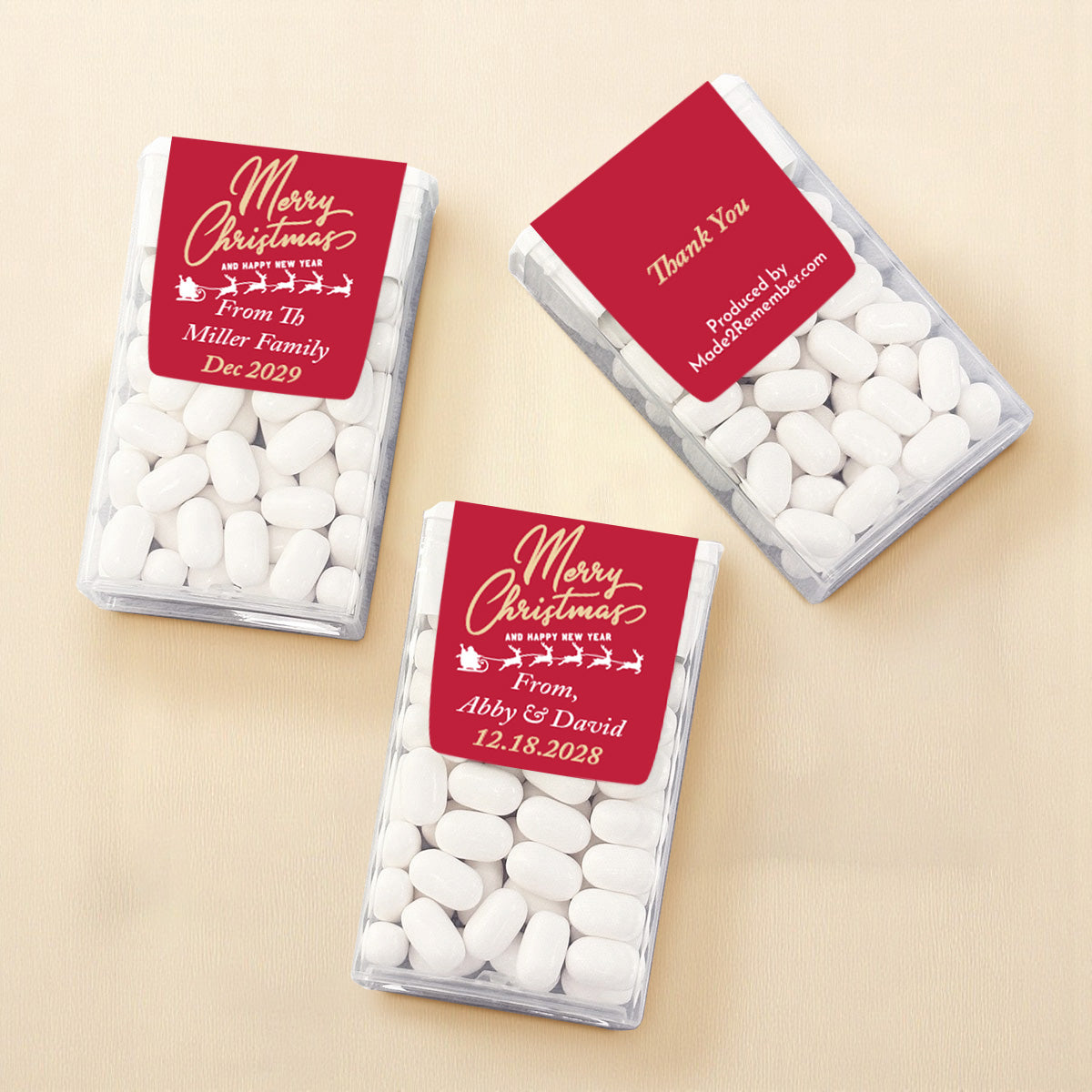 Merry Christmas Personalized Tic Tac Mints (Set of 12)