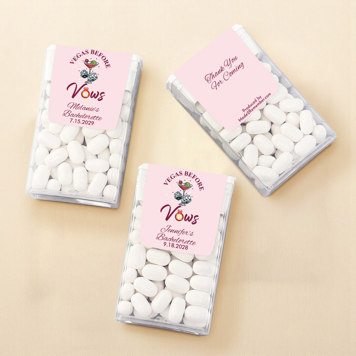 Vegas Before Vows Personalized Tic Tac Mints (Set of 12)