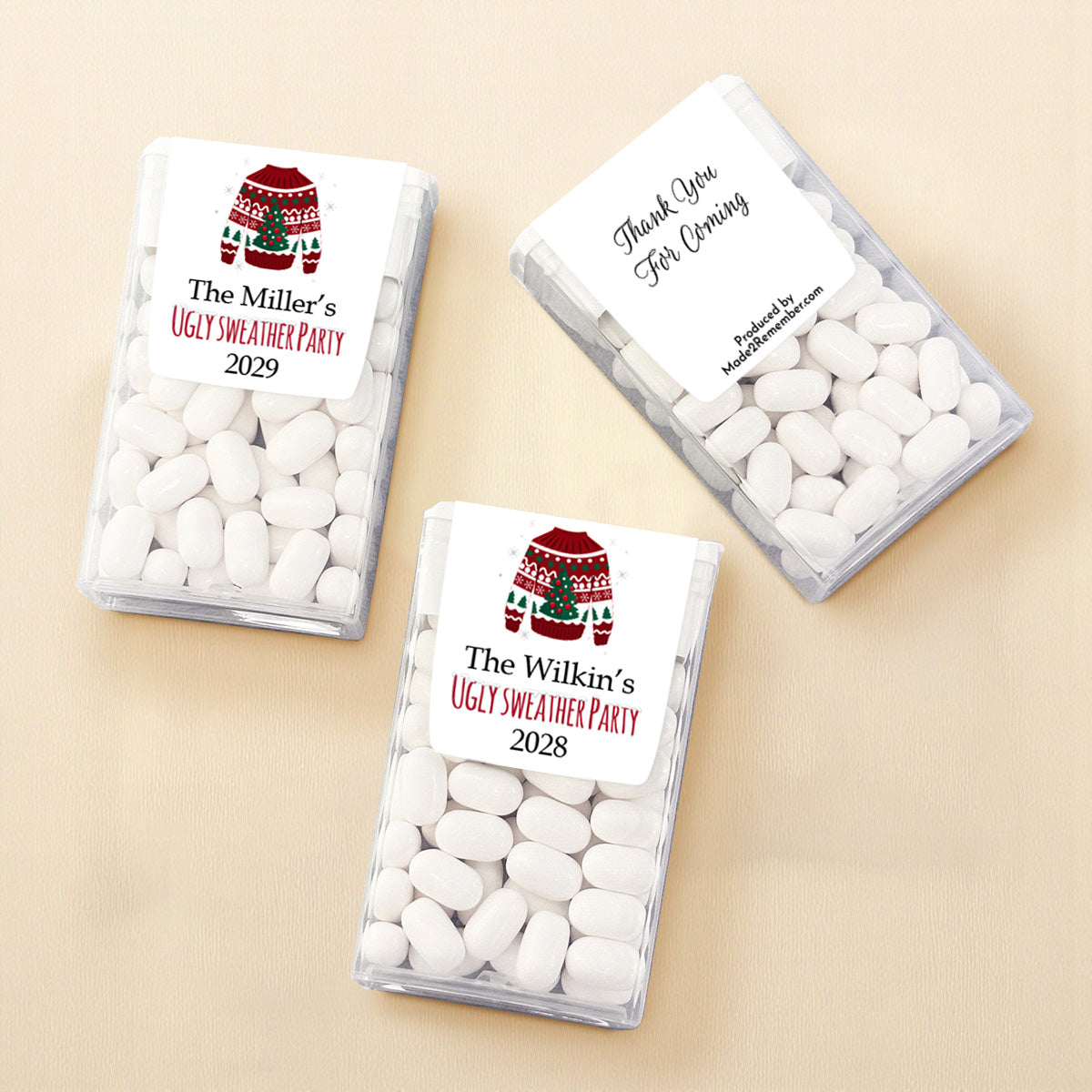 Ugly Sweater Party Personalized Tic Tac Mints (Set of 12)