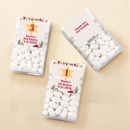 Wild West Birthday Rodeo Personalized Tic Tac Mints (Set of 12)