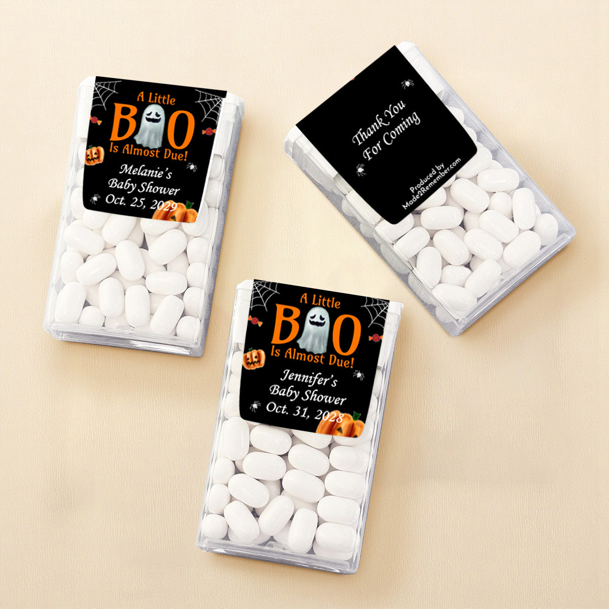 A Little Boo Is Almost Due Personalized Tic Tac Mints (Set of 12)
