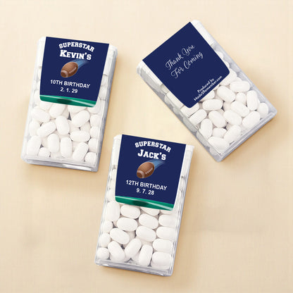 Football Birthday Personalized Tic Tac Mints (Set of 12)