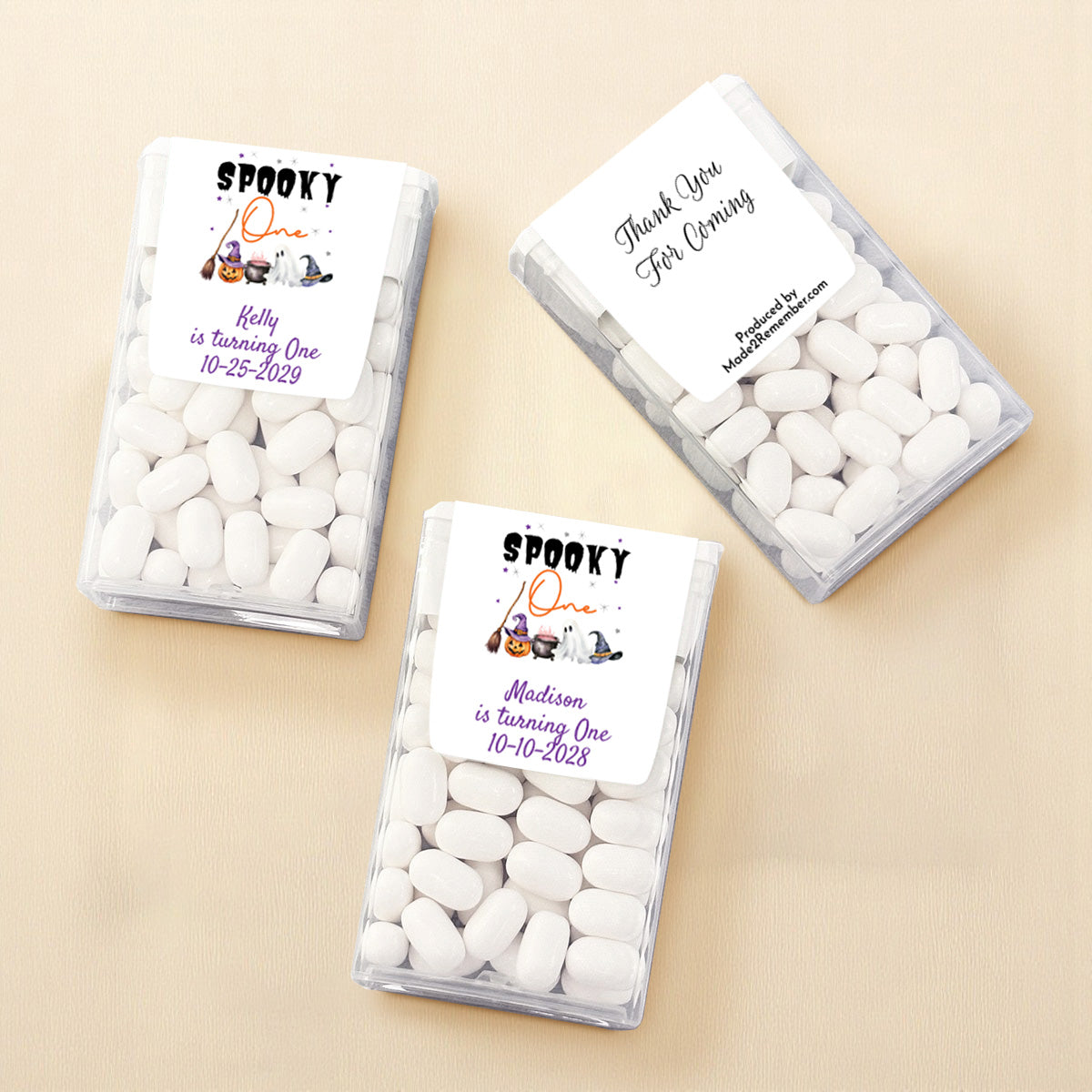 Spooky One Birthday Halloween Personalized Tic Tac Mints (Set of 12)