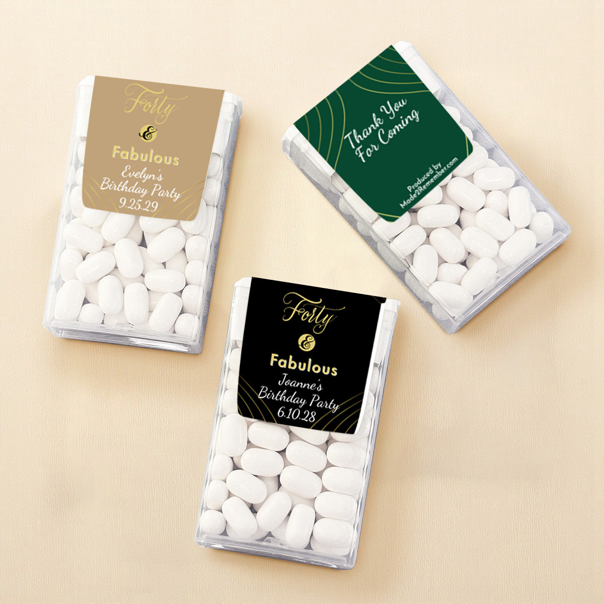 Forty & Fabulous Personalized Tic Tac Mints (Set of 12)