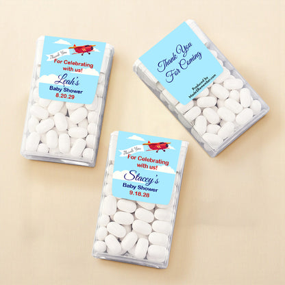 Airplane Birthday Baby Shower Personalized Tic Tac Mints (Set of 12)