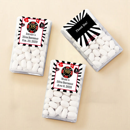 Vegas Birthday Personalized Tic Tac Mints (Set of 12)