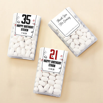 Vegas Birthday Personalized Tic Tac Mints (Set of 12)