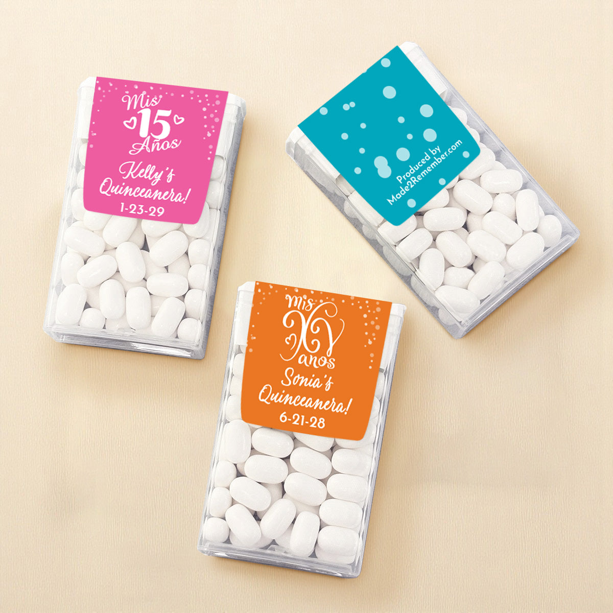 Quinceañera Personalized Tic Tac Mints (Set of 12)