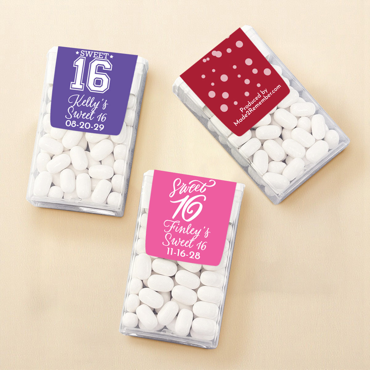 Sweet 16 Personalized Tic Tac Mints (Set of 12)