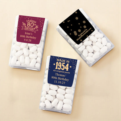 80th Birthday Personalized Tic Tac Mints (Set of 12)