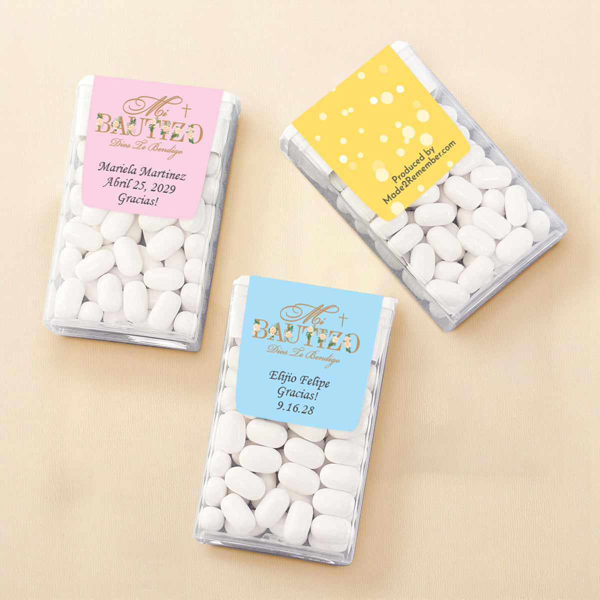 Mi Bautizo Personalized Tic Tac Mints (Set of 12)