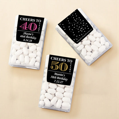 Cheers to Years Personalized Tic Tac Mints (Set of 12)