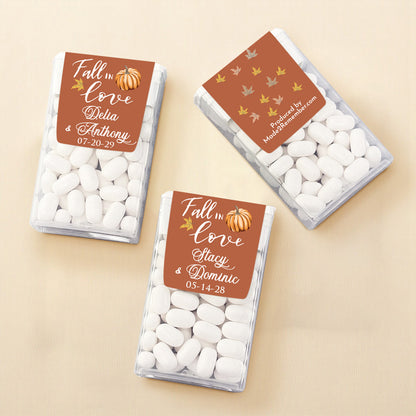 Fall In Love Pumpkin Personalized Tic Tac Mints (Set of 12)